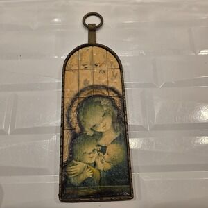 Vtg Jaun Ferrandiz Ceramic‎ Tile & Metal The Flower Offering Wall Art